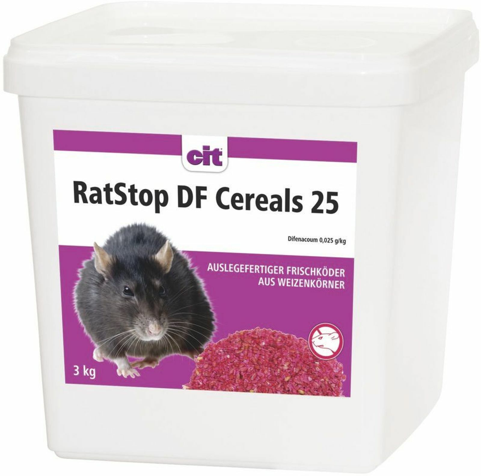 RatStop DF Cereals 3kg Difenacoum Rattengift Weizenköder Mäusegift < 0,0029%