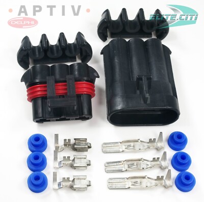 Delphi Metri-Pack 630 Series 3-Conductor Connector w/10-12 AWG, 46amp 3-Pin Seal