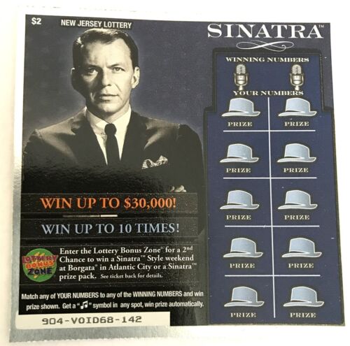 Frank Sinatra Instant SV Lottery Ticket , Pose 5  no gambling value