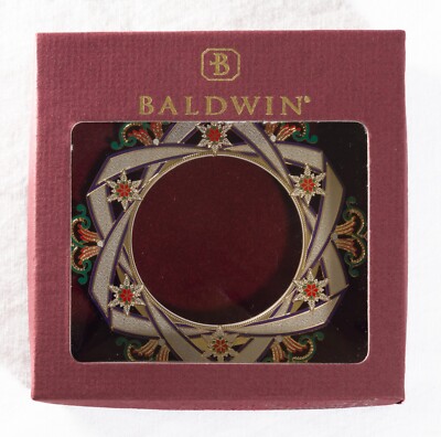 Baldwin Snowflake Wreath Photo Ornament 77272 with Box 2006