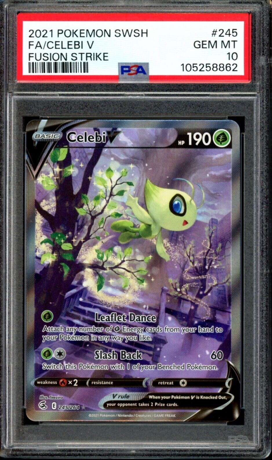 PSA 10 GEM MINT Celebi V 245/264 Alt Art Ultra Rare Fusion PSA 10 GEM MINT Celebi V 245/264 Alt Art Ultra Rare Fusion