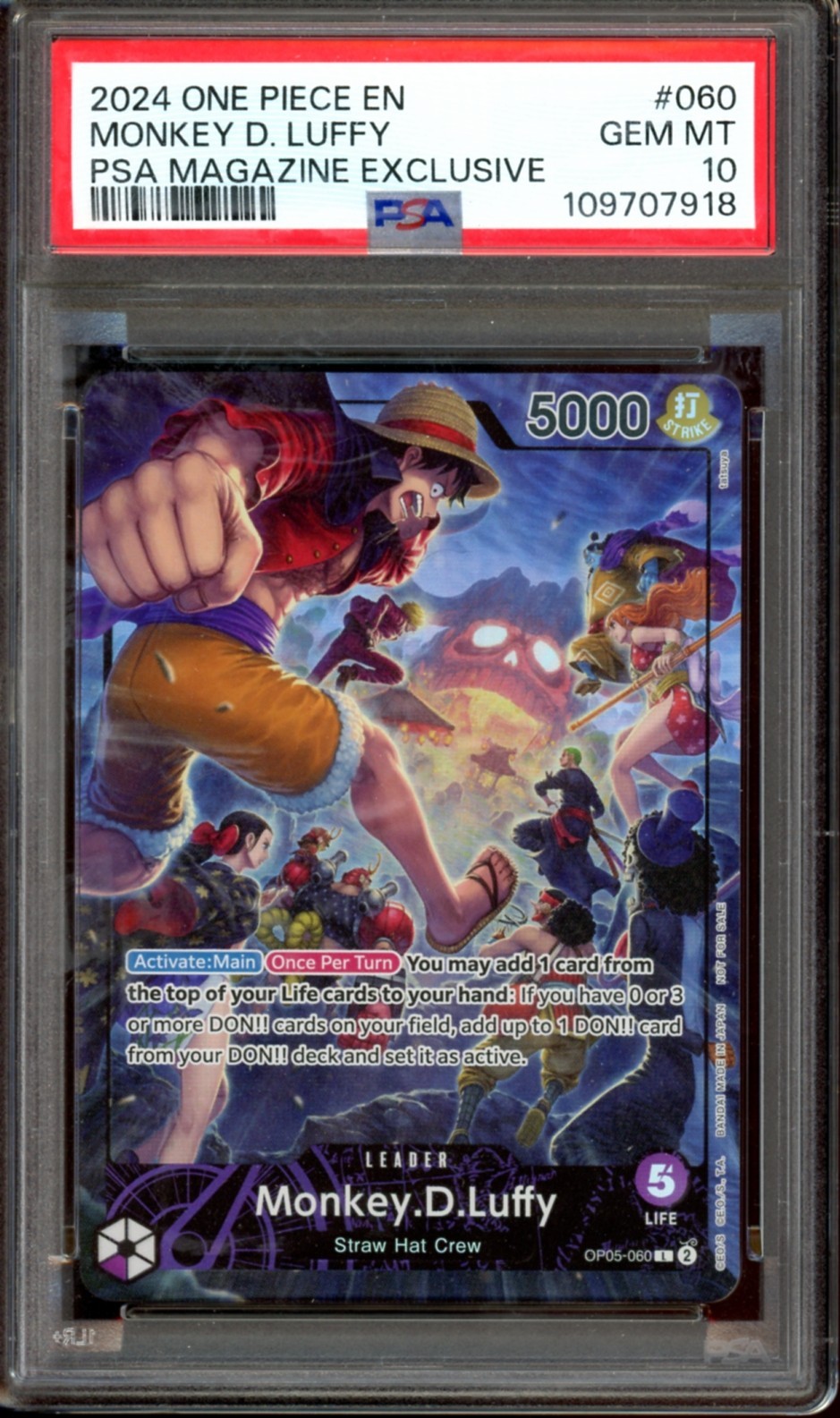 モンキー D ルフィ PSA magazine PSA10 OP05-060 Monkey D. Luffy [PSA Promo] OP05-060 Prices | One Piece