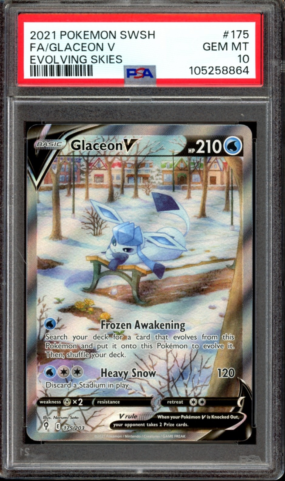 Glaceon V PSA10 グレイシア V SA PSA 10 TCCG 10 PSA 10 CGC 10 Pokemon Glaceon V GEM MINT Eevee