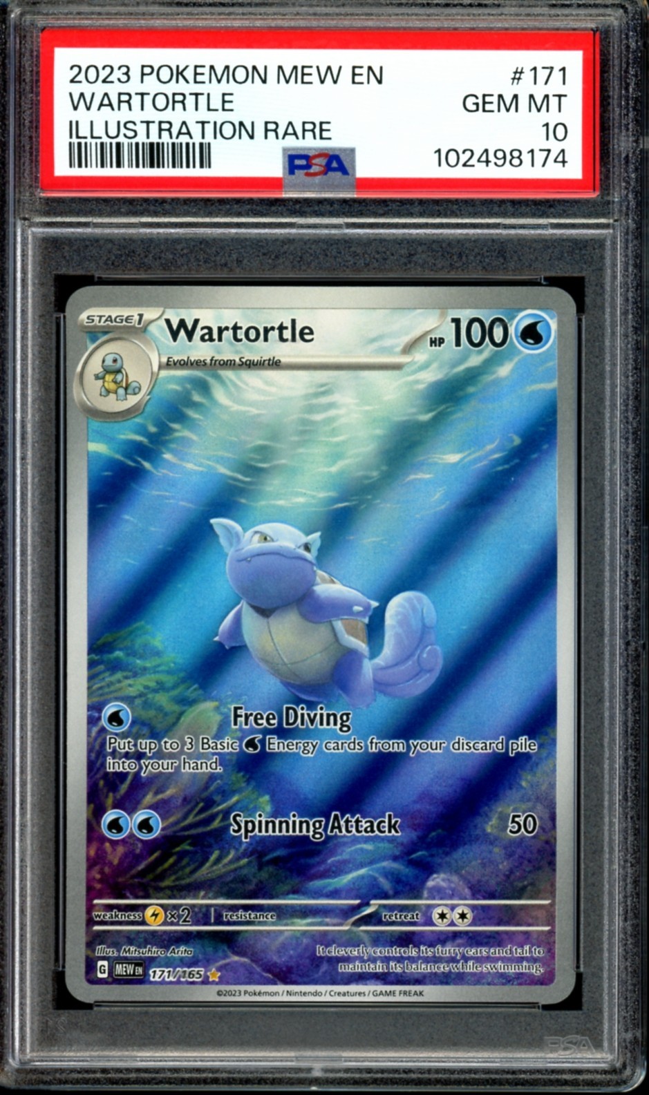 PSA 10 Wartortle Illustration Rare 171/165 IR S&V 151