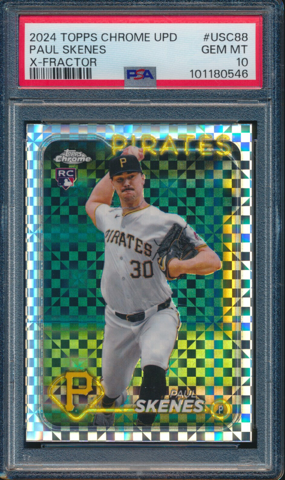 PSA 10 PAUL SKENES 2024 TOPPS CHROME UPDATE X-FRACTOR PSA 10 PAUL SKENES 2024 TOPPS CHROME UPDATE X-FRACTOR