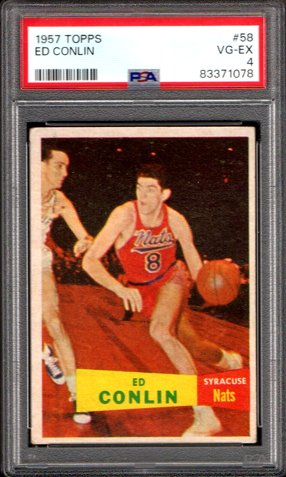 1957 TOPPS #58 ED CONLIN ROOKIE SP SYRACUSE NATS 078 - VG-EX