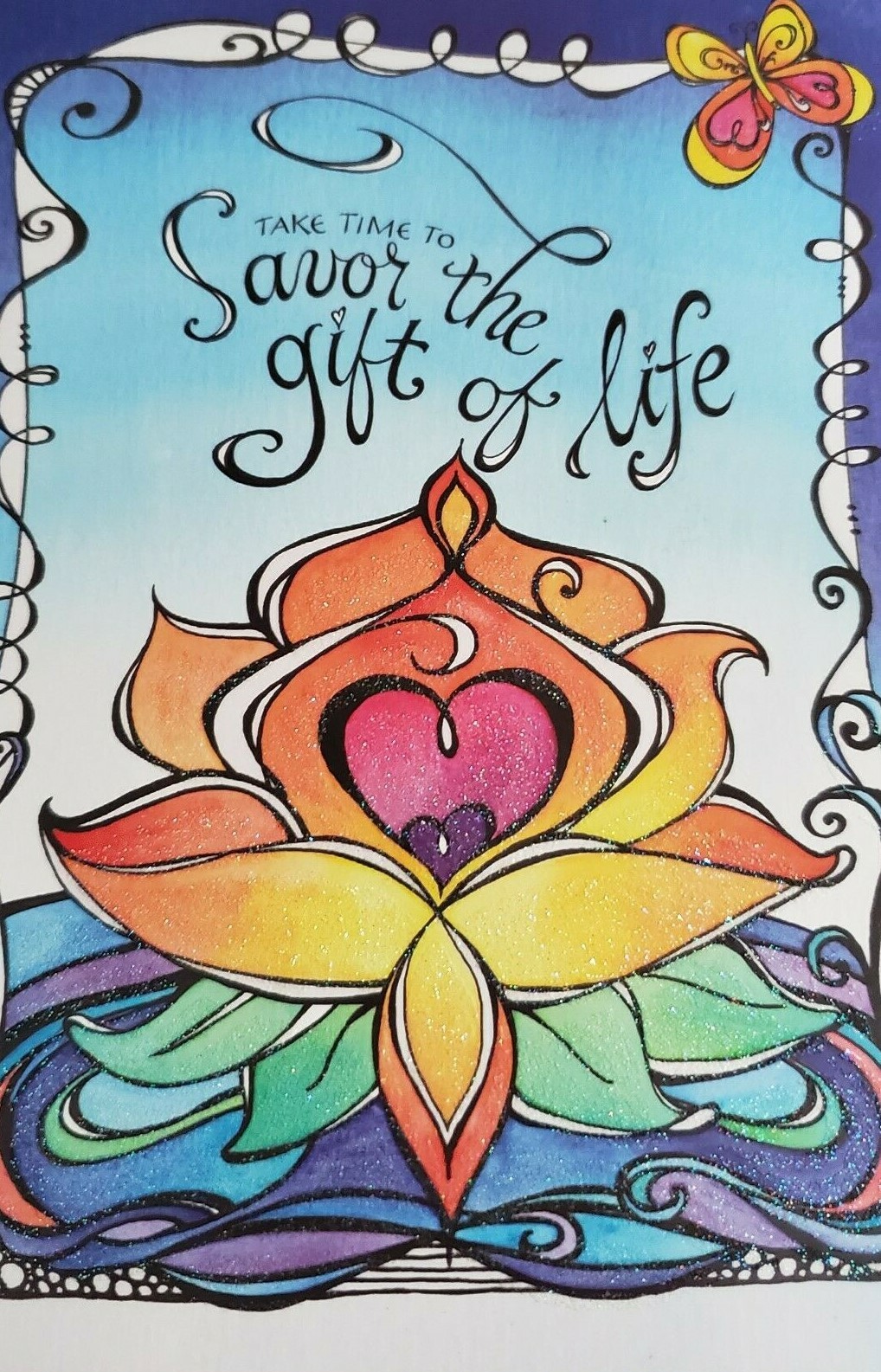 'Take Time to Savor the Gift of Life' birthday greeting card by Leanin tree