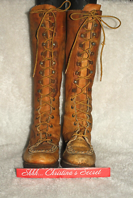 Ladies knee high tan leather cheap boots