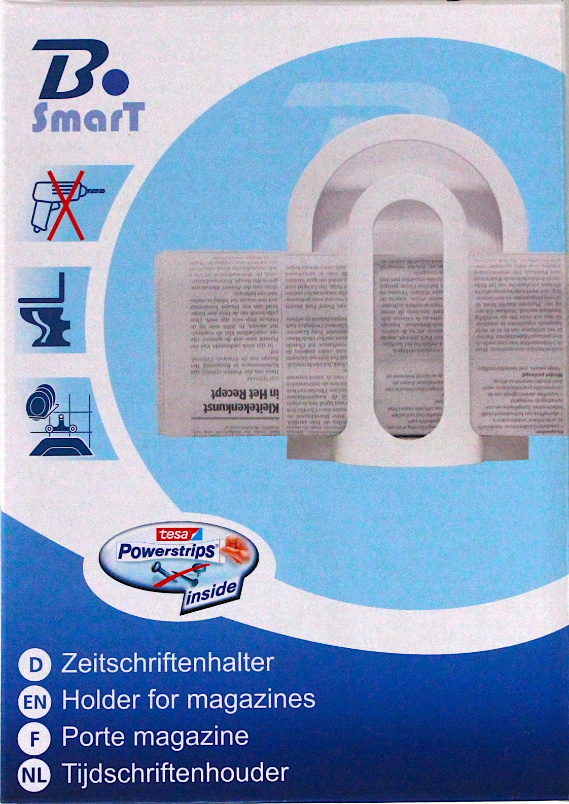 Zeitschriftenhalter Zeitungs Magazin Halter Wandzeitungshalter weiß