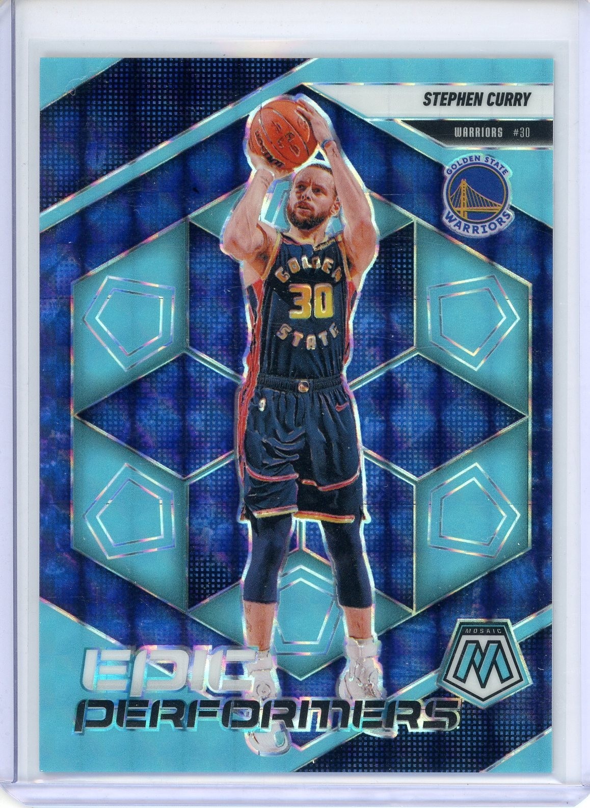 2025 Panini Mosaic Stephen Curry Blue Flourescent Epic