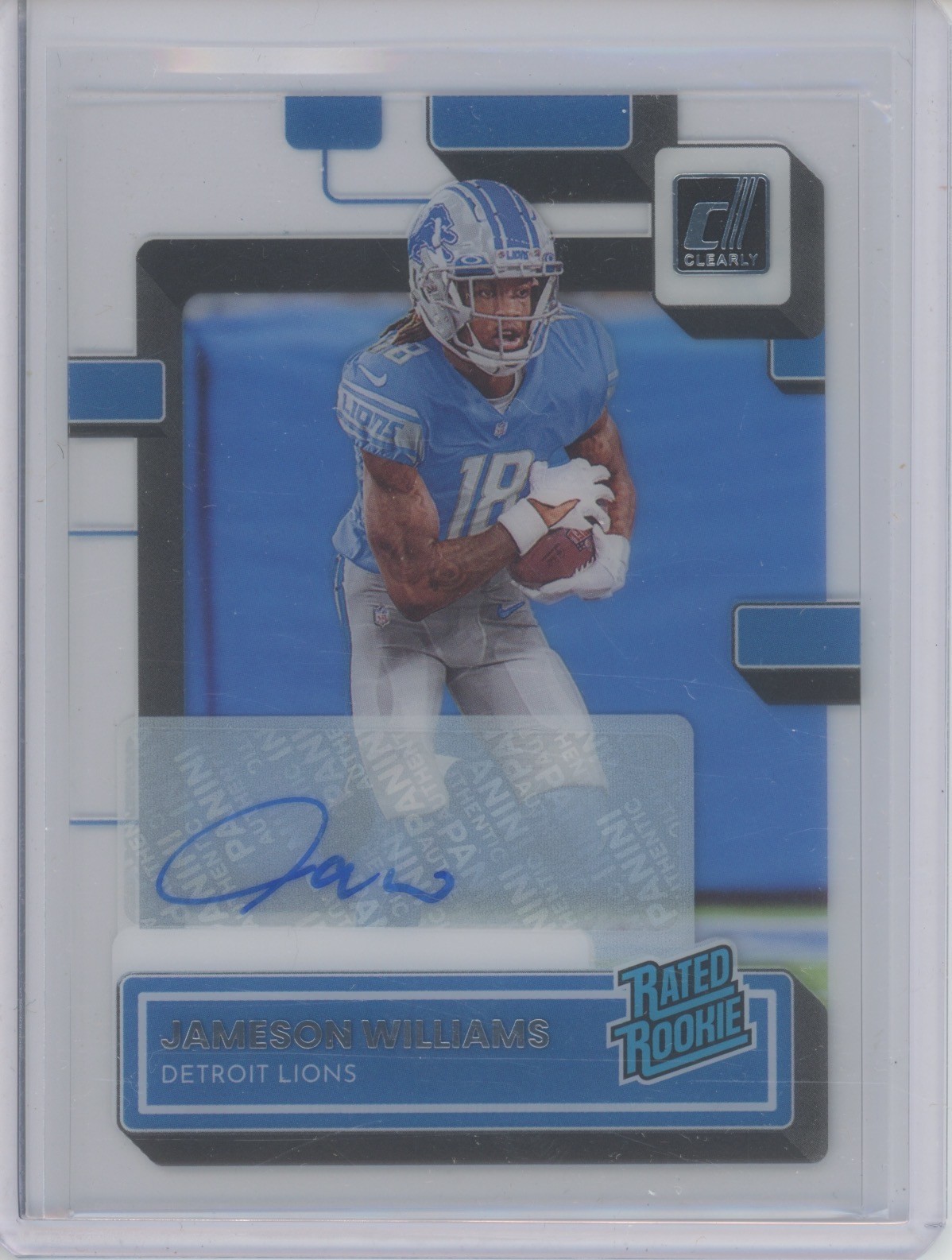 2022 Panini Clearly Donruss #58 Jameson Williams Auto Autograph RC Rookie