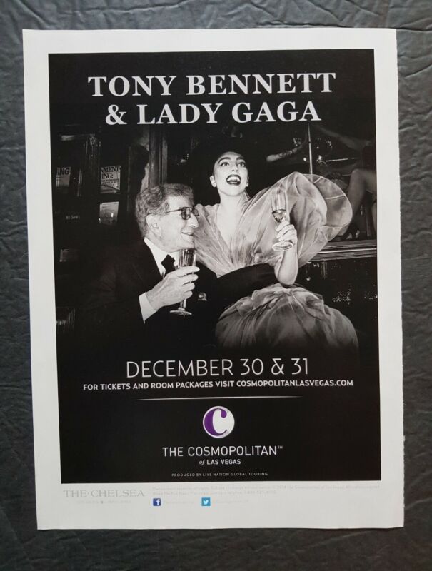 Tony Bennett & Lady GAGA @ The Cosmopolitan Promo Print Ad Vintage 2014