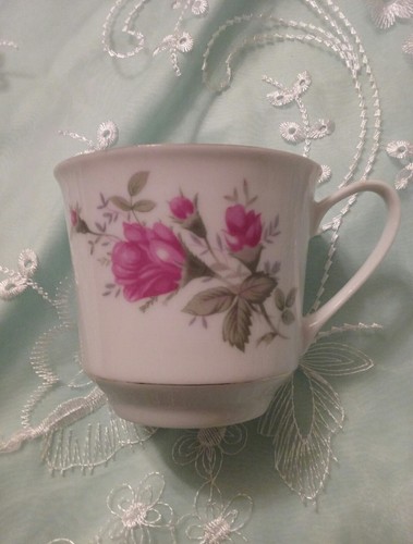 Rose teacup and saucer