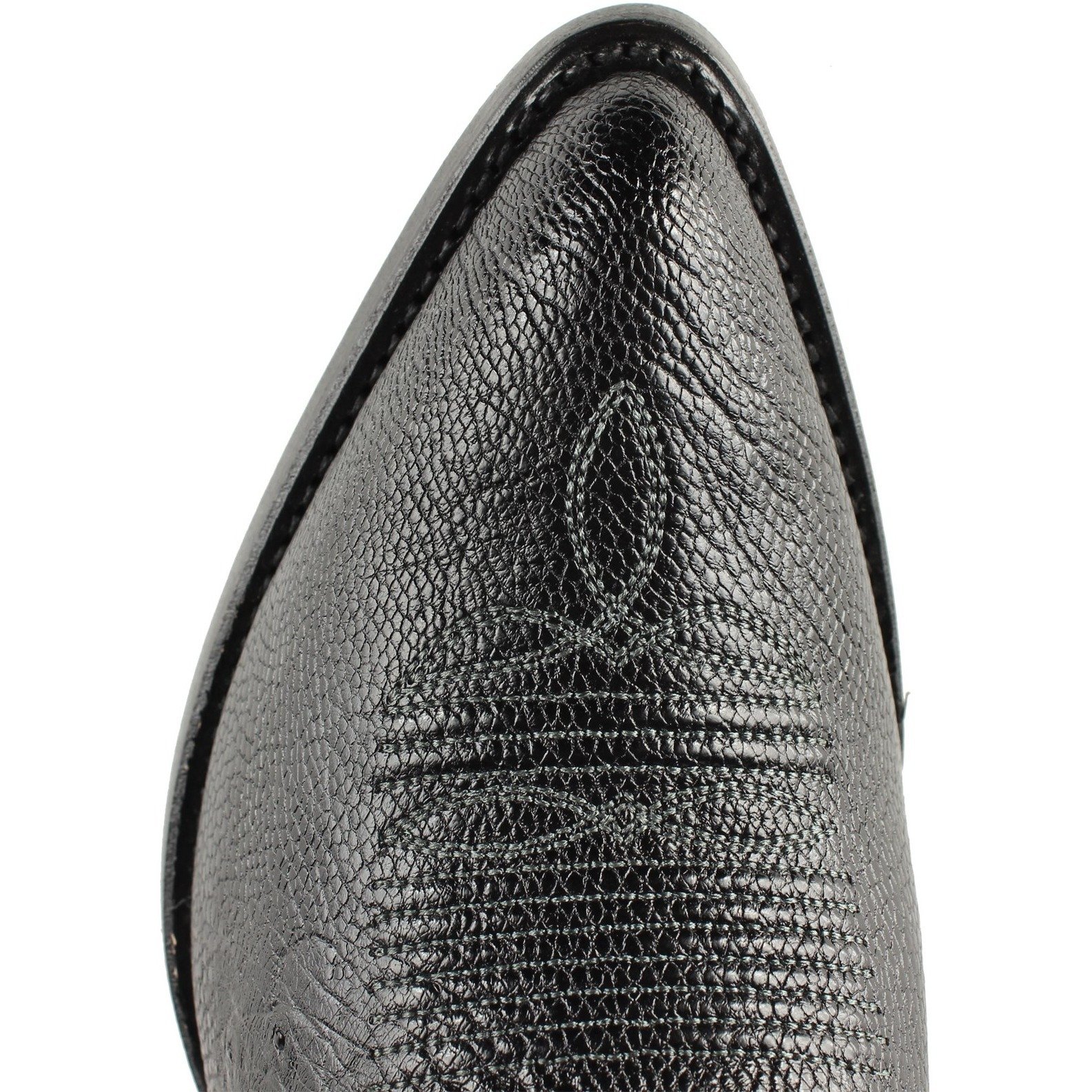 Pre-owned Los Altos Boots Los Altos Black Genuine Smooth Ostrich Western Cowboy Boot J-toe (ee) 999705