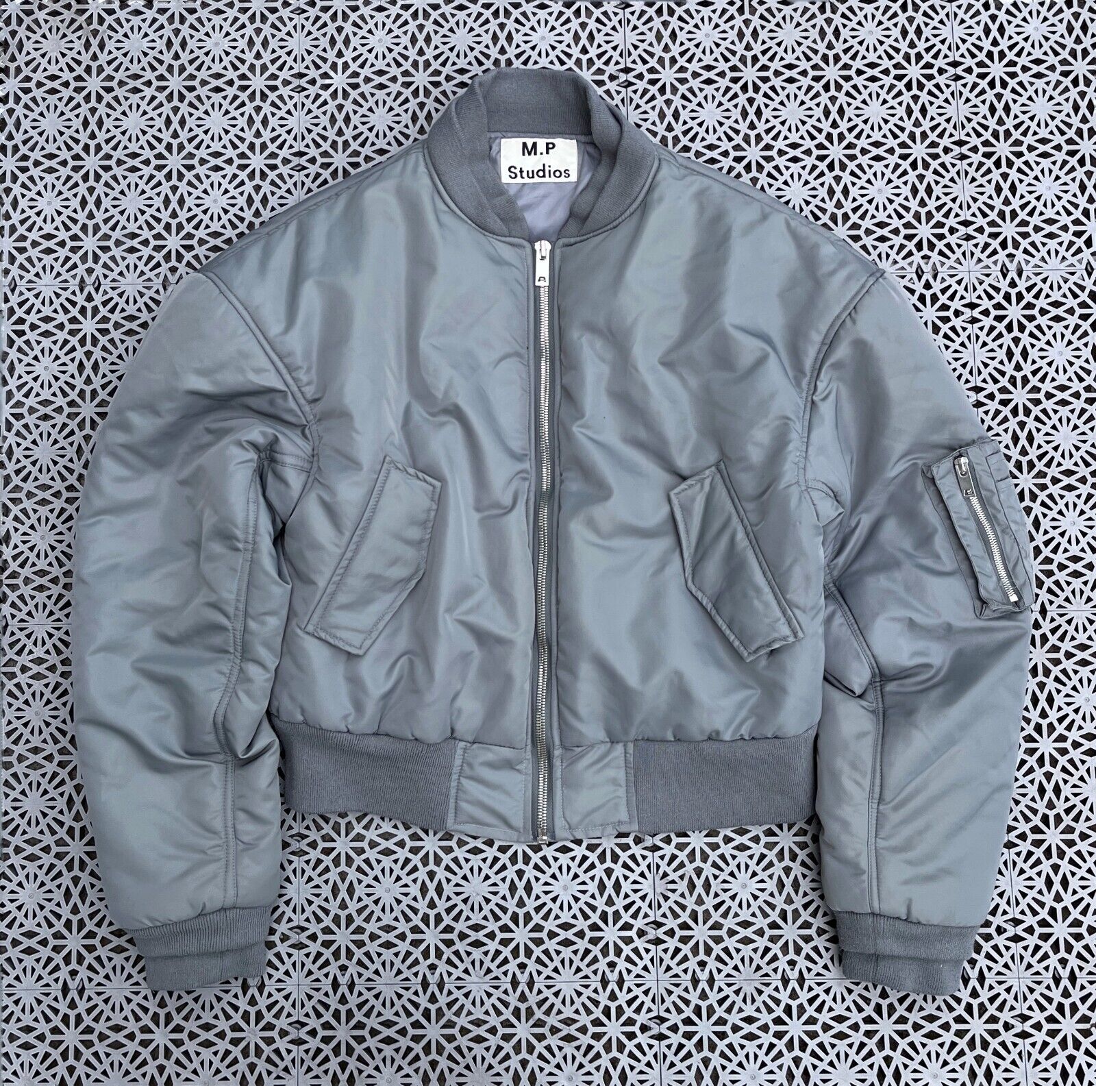 Rare Mason Prince M.P. STUDIOS Cropped Boxy MA 1 Bomber Rare Mason Prince M.P. STUDIOS Cropped Boxy MA 1 Bomber