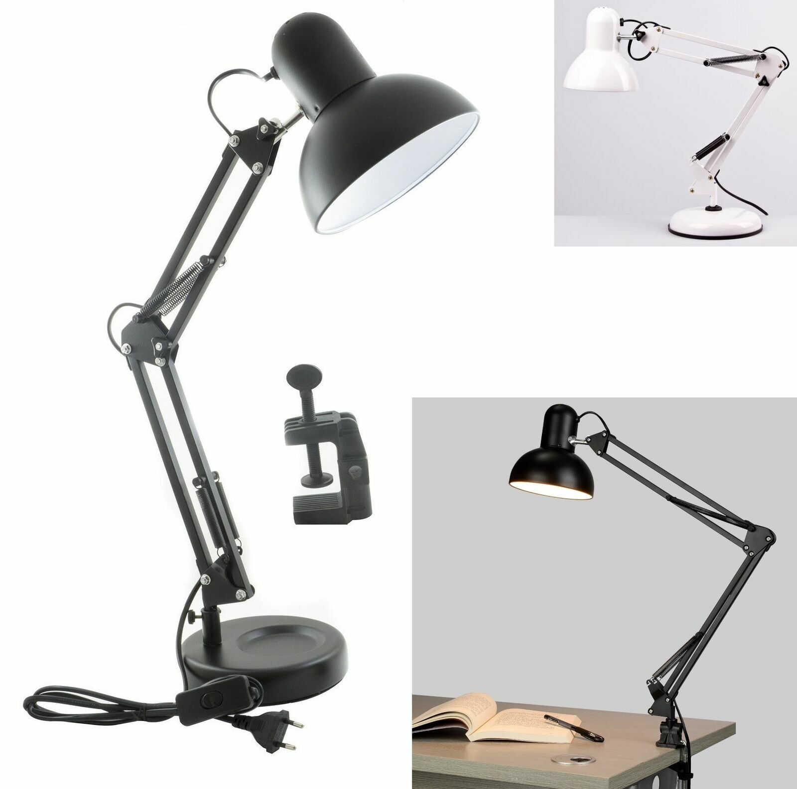 Lampada Estetista Snodabile Orientabile Scrivania Tavolo Con Morsetto O Base cir