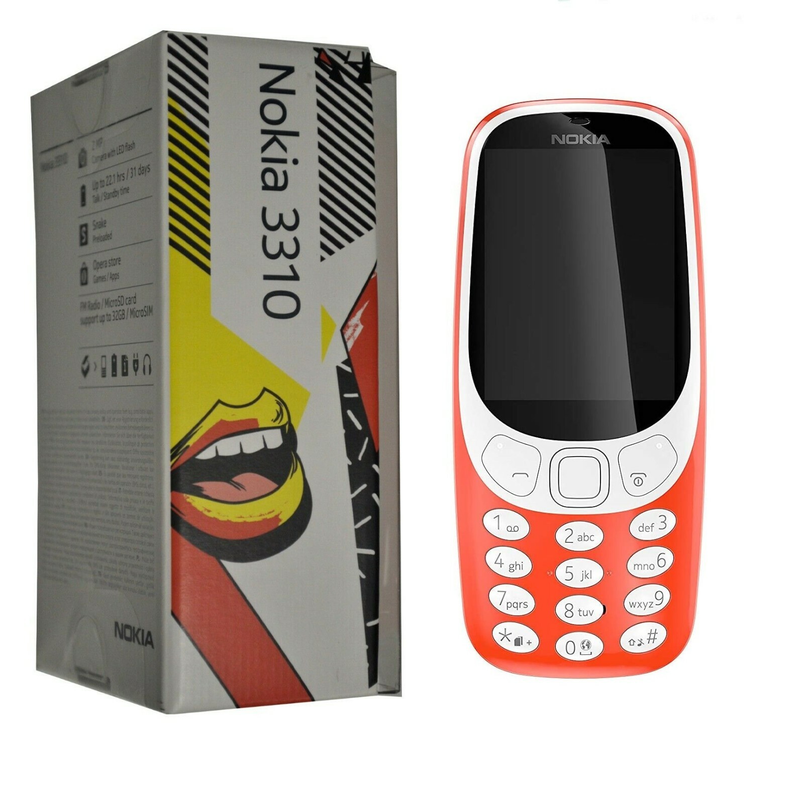 New Nokia 3310 Single-SIM 2G SIM Free Warm Red / Orange