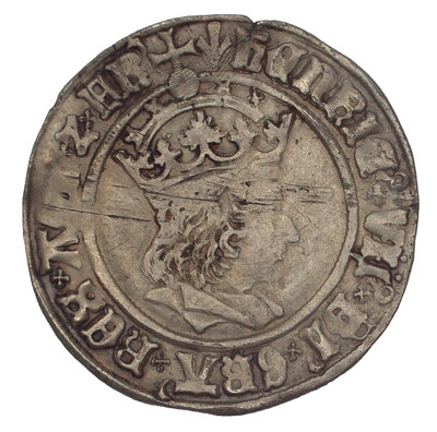 Nice and rare 1505-1509 Henry VII Groat . Profile bust . Pheon mint mark .