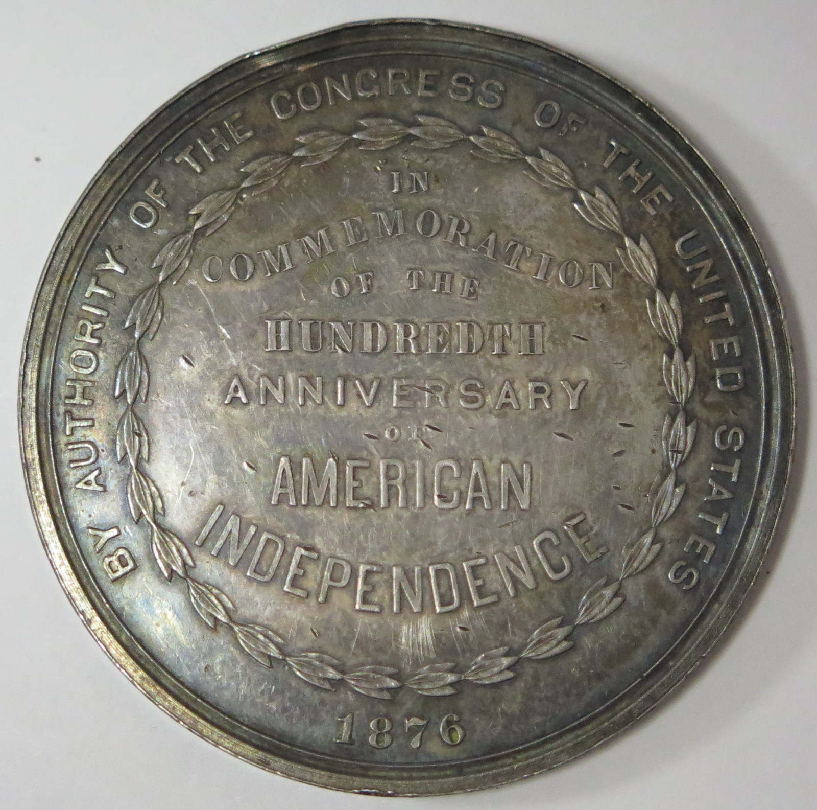 1776-1876 U.S. Silver Centennial Exposition Commemoration Medal HK-20 With Box