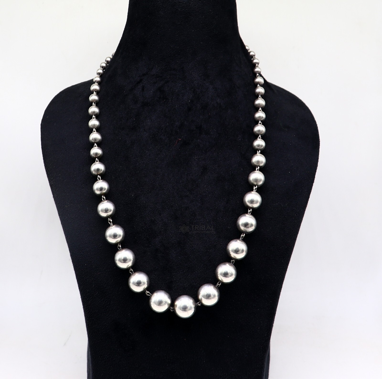 925 sterling silver beaded necklace functional chain tribal