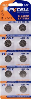 LR44 PKCELL AG13 (10 piece) LR44 PKCELL A76 L1154 AG13 357 New Alkaline Battery
