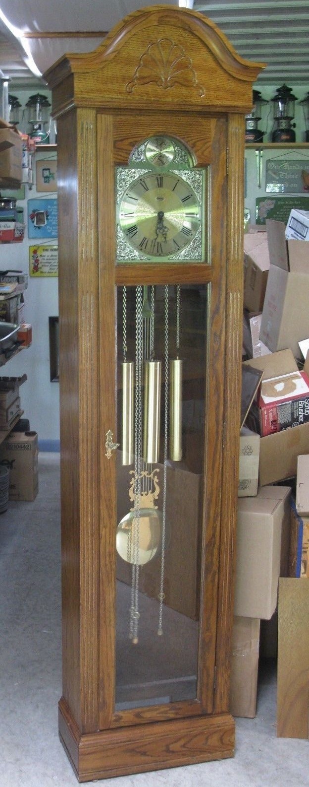 Ridgeway Clocks Grandfather Clock, Oak Wood