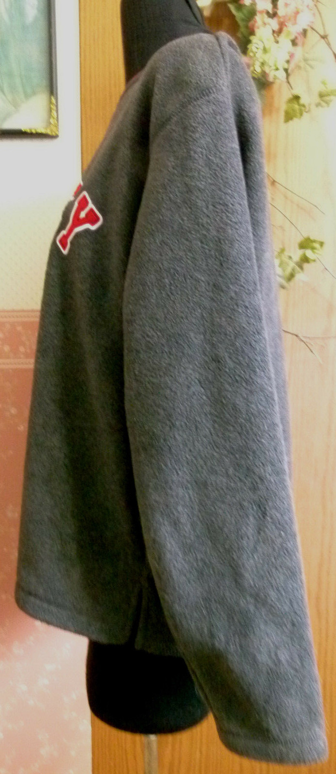 Disney Women's Mickey Mouse Fleece Pull Over Sweatshirt  SZ XL Grey Red