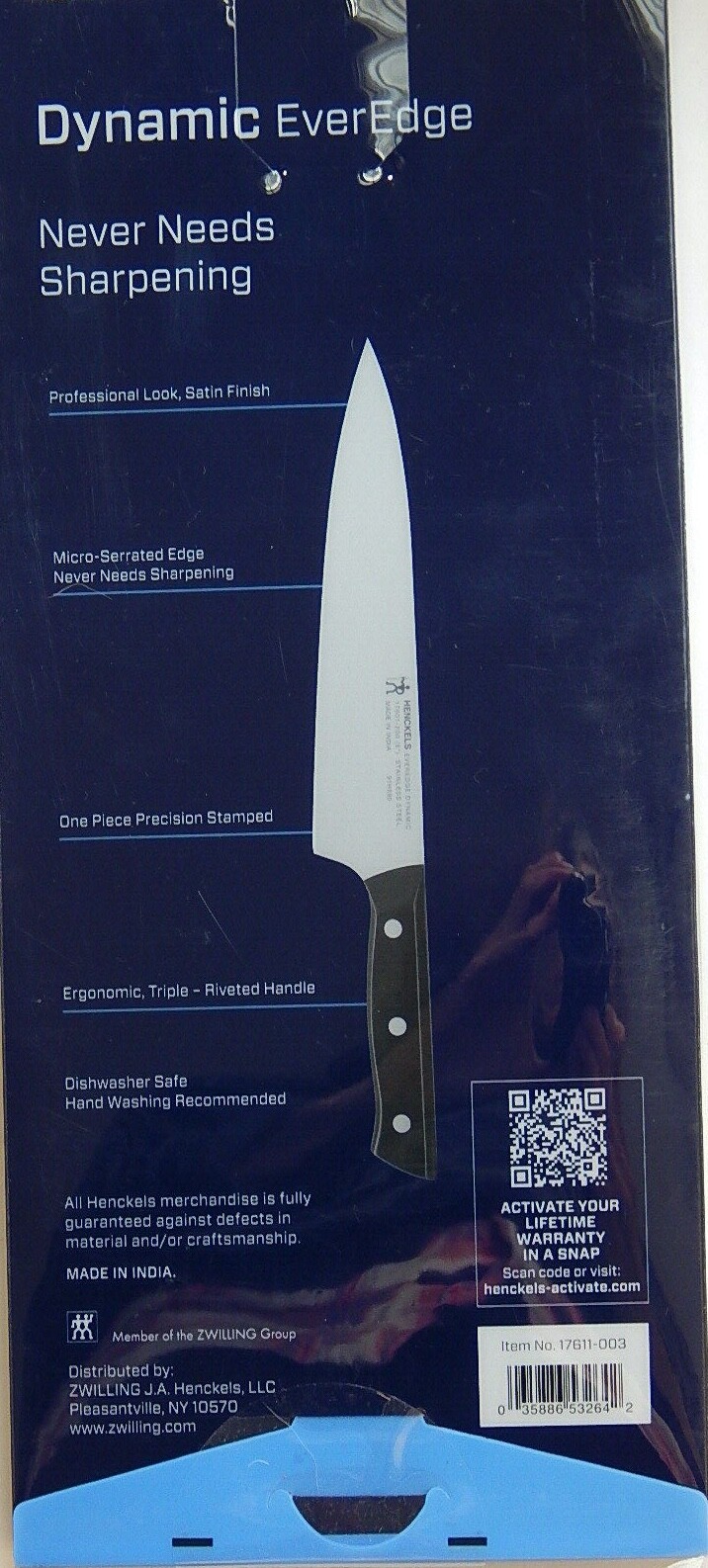  HENCKELS DYNAMIC EVER EDGE NEVER NEEDS SHARPENING 3 PC. STARTER KNIFE SET NEW 