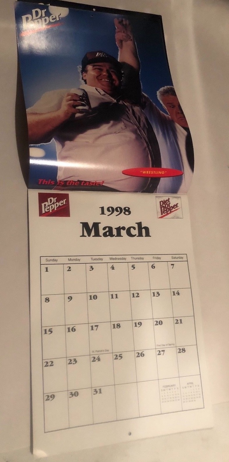 Vintage 1998 Dr. Pepper Advertising Wall Calendar *NEW Old Stock*