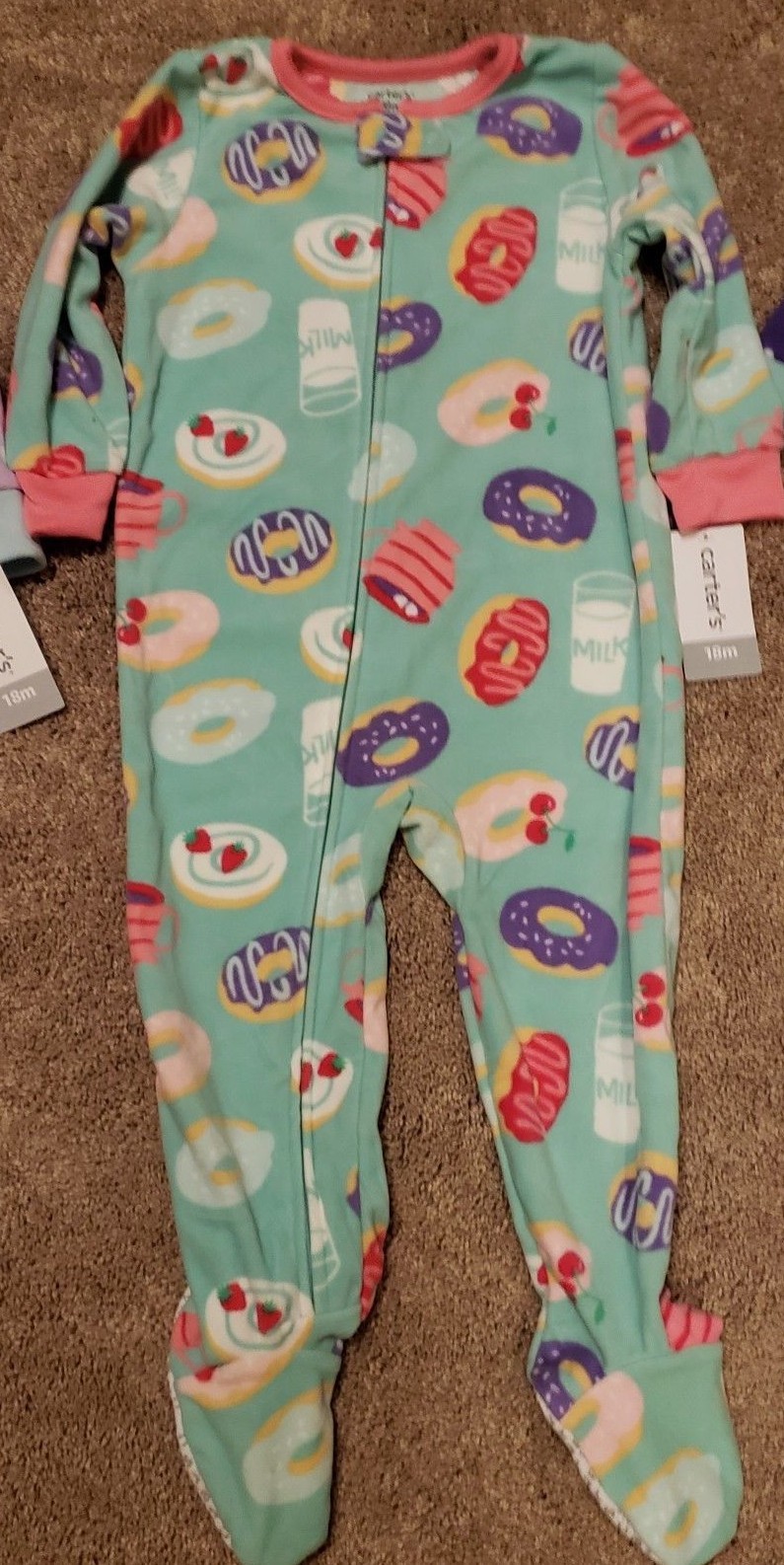 Lot 3 NWT Carter's Baby Girl Sleeper Sleep And Play Pajamas Outfit 18M fleece