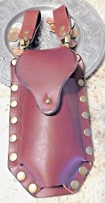 Leather Steampunk Hanging Bags W/Belt Loops Dyed Metal Hardware Cosplay LARP SCA