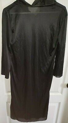 BOYS solid black HALLOWEEN COSTUME size UP TO 12 hood long sleeve HORROR ROBE