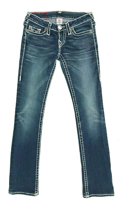 トゥルーレリジョン　白ステッチ　JOHNNY SUPERT 24 TRUE RELIGION BRAND JEANS 24 JOHNNY SUPER T ROW SEAT MULTI