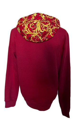 Pre-owned Versace $1150  Medusa Baroque Print Sweatshirt With Hoodie Red S 1003253