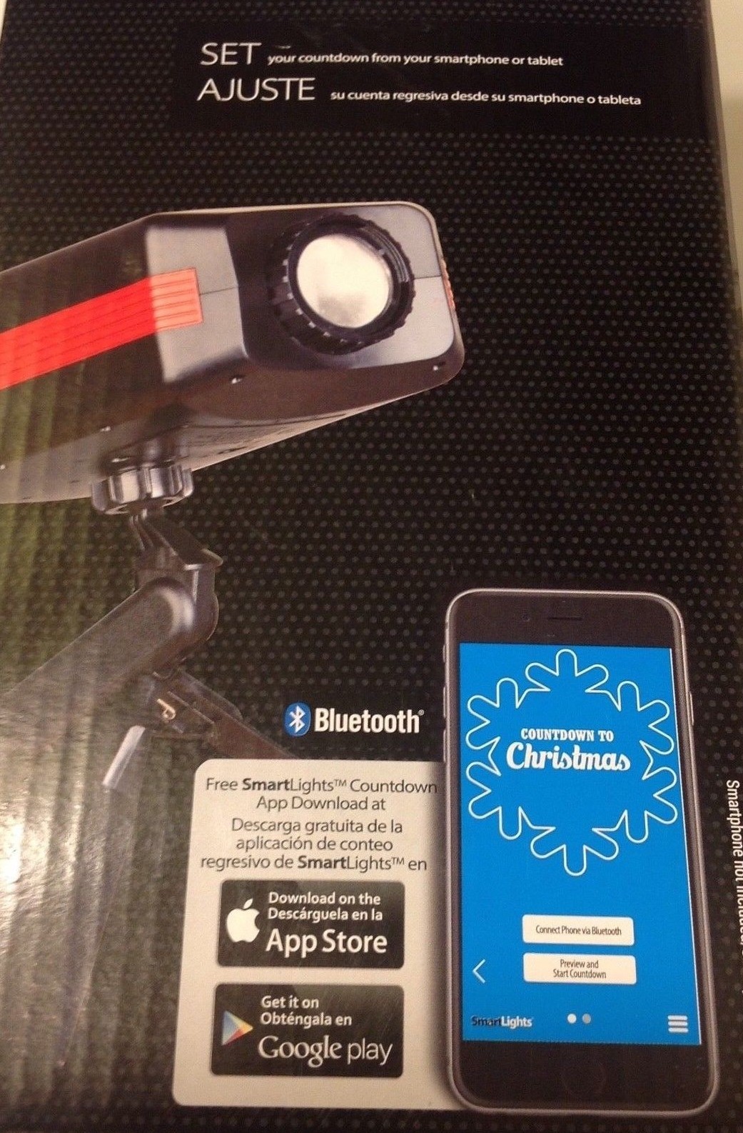 Gemmy LED LIGHTSHOW COUNTDOWN PROJECTION™ Christmas Counts Down Up To 99 Days