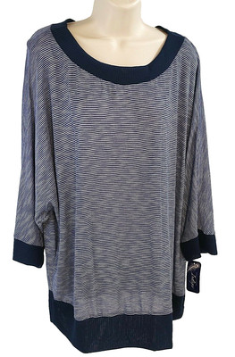 Great Northwest Indigo Woman's Size 2X Dolman Sleeved Top NWT