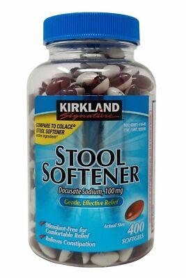 Kirkland Signature Stool Softener 100 mg 400 Softgels COMPARE to Colace Exp 2027