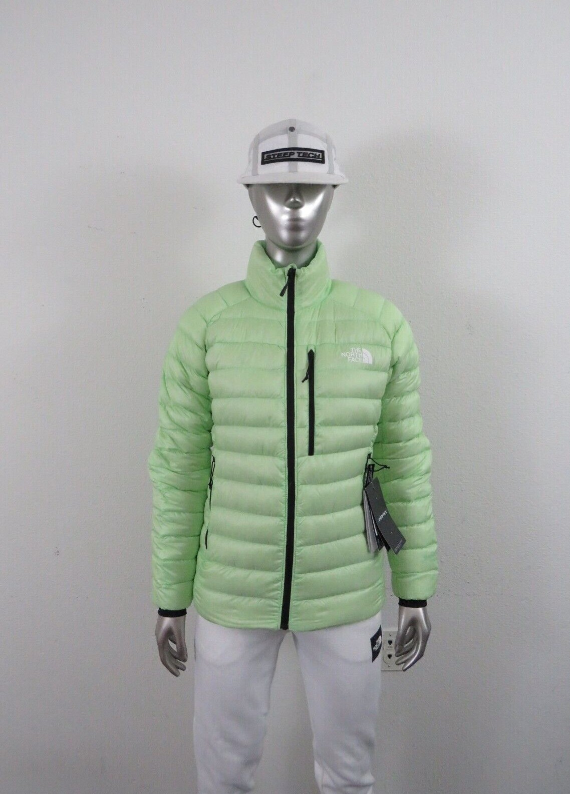 Pre-owned The North Face Womens  Summit Breithorn 800-down Full Zip Insulated Jacket Green In Patina Green