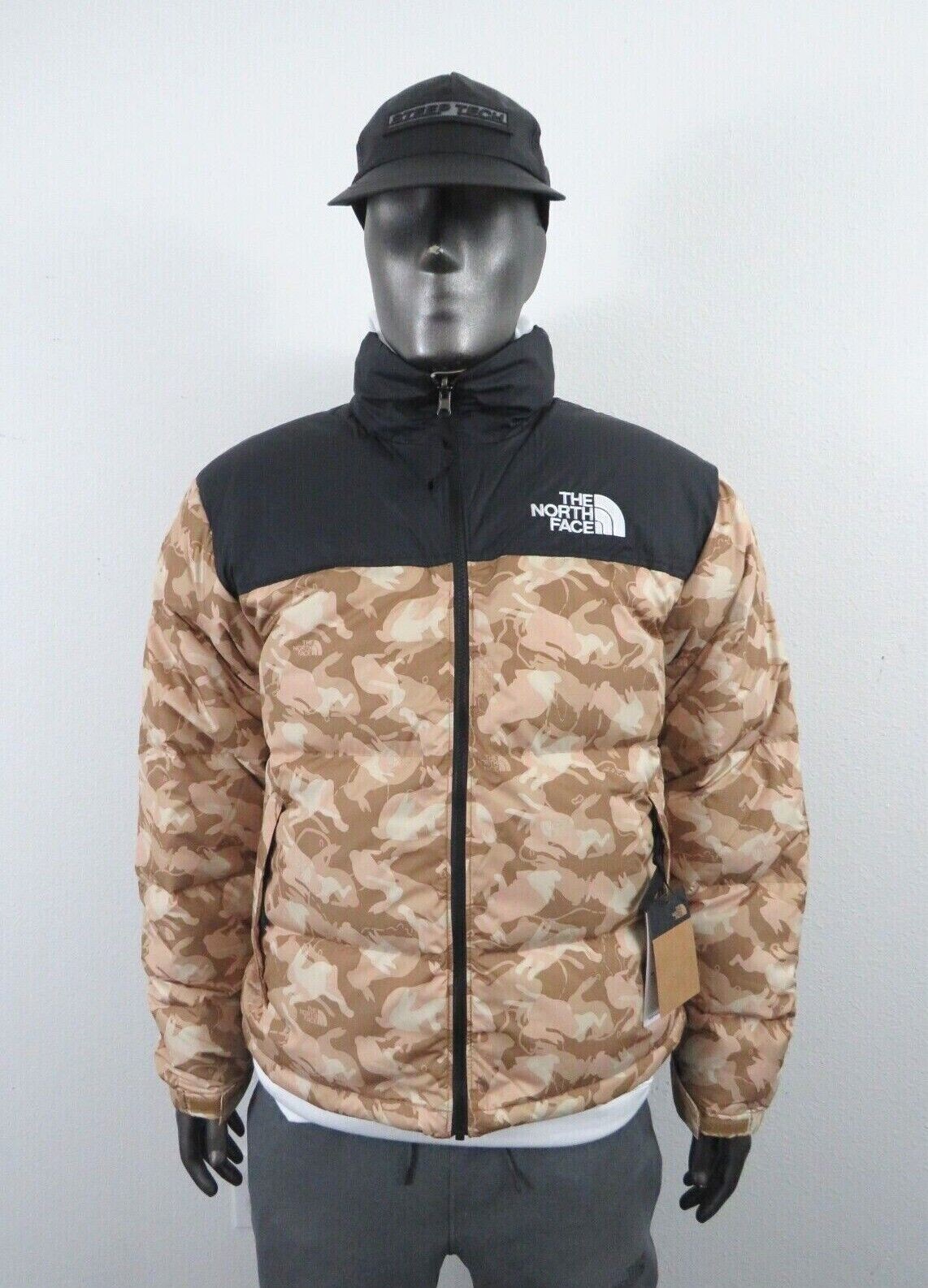 Pre-owned The North Face Mens  96 Retro Nuptse 700-down Insulated Jacket Year Of The Rabbit In Year Of The Rabbit Brown Print / Tnf Black / Tnf White Logo