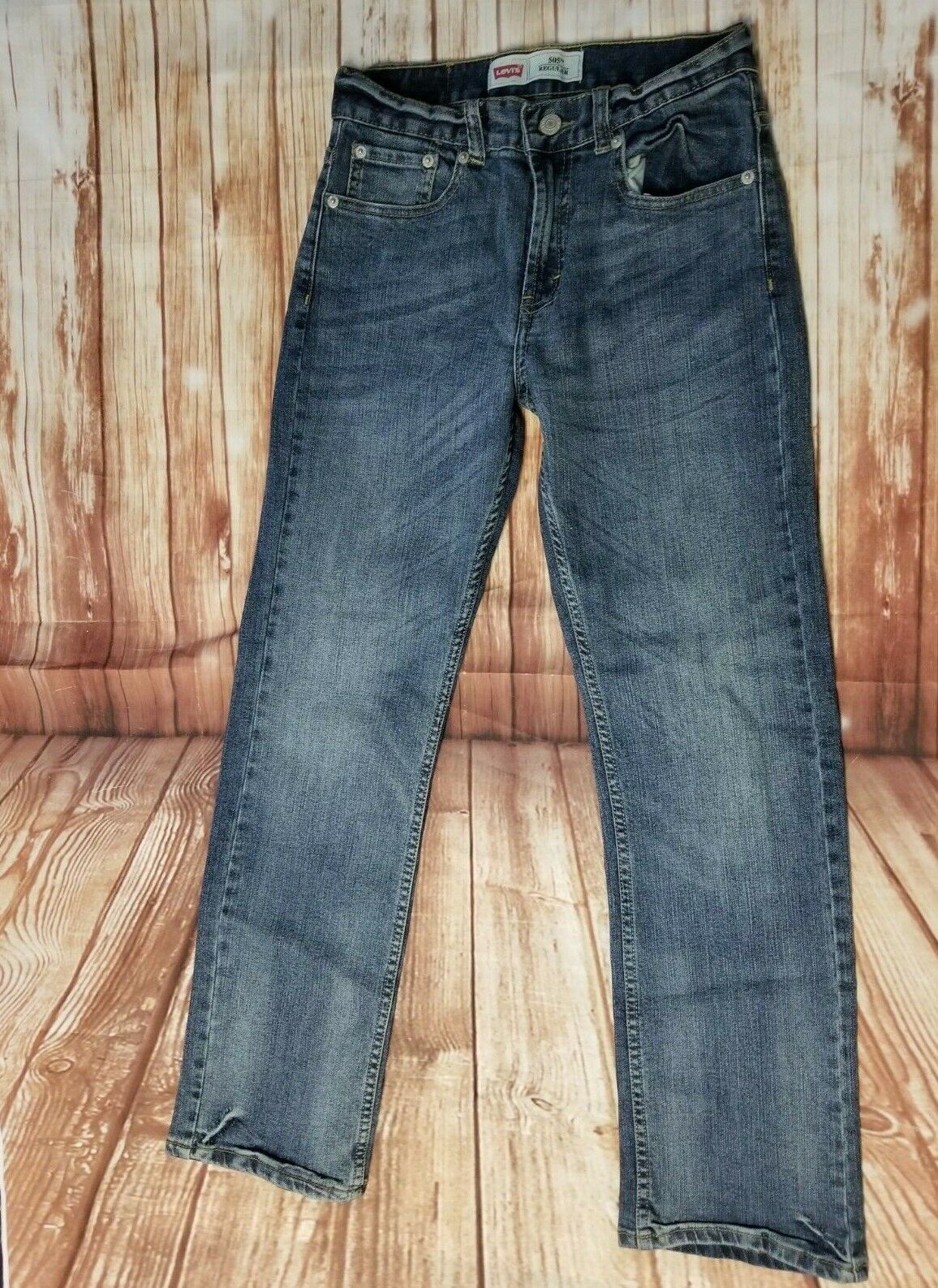 Levi's 505 Boys Jeans Regular Fit Straight Leg 14 Slim 25x27 B...