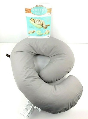 Leachco Snoogle Mini Compact Side Sleeper Pregnancy Pillow, Shadow Gray