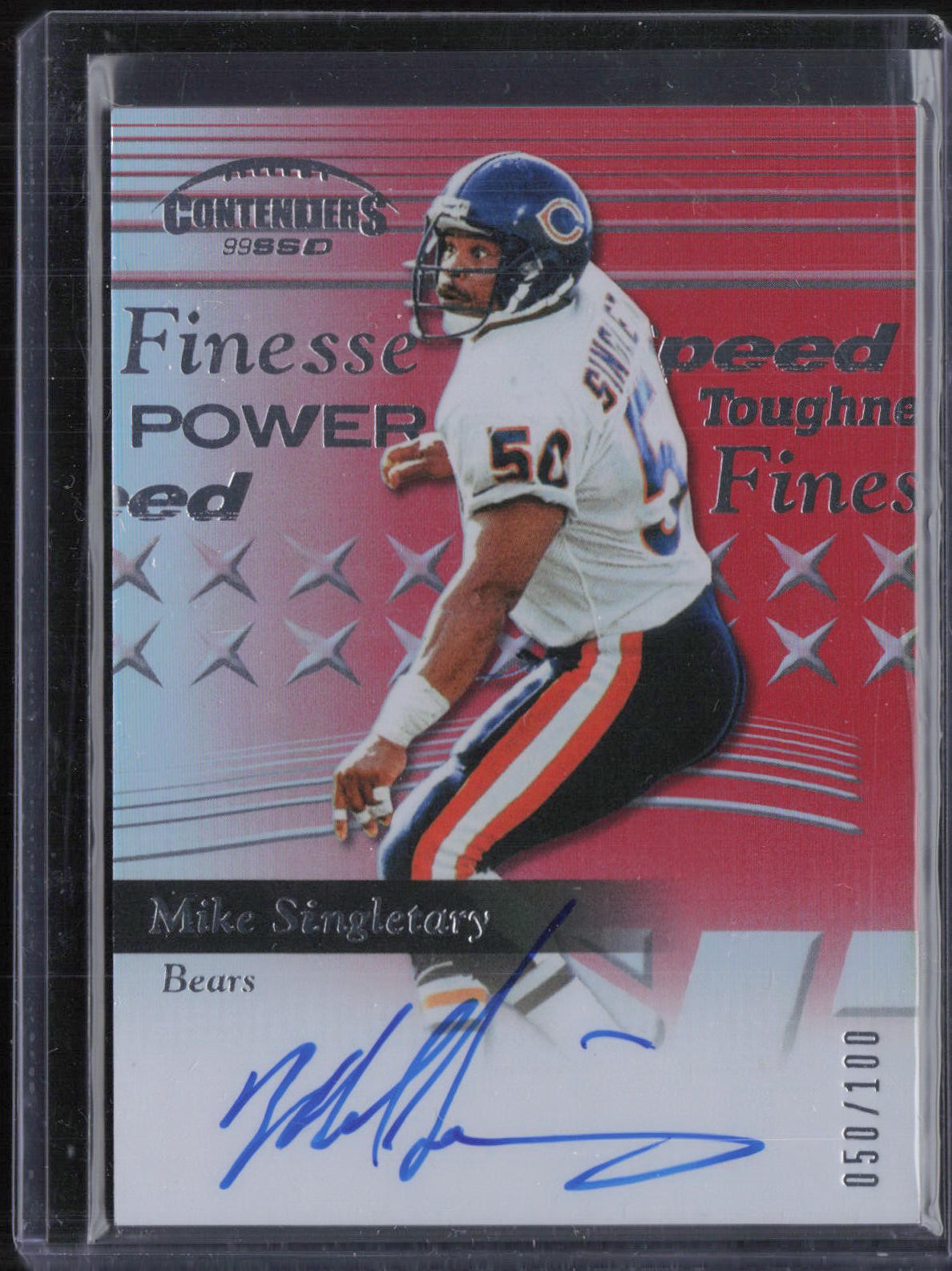 2024 Panini Contenders 99SSD Red Mike Singletary 50/100 Auto Autograph