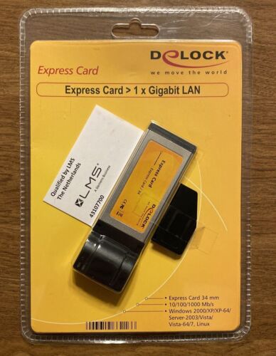 New Delock Express Card to Gigabit LAN Network Adaptor Windows 2000/XP/Linux C18