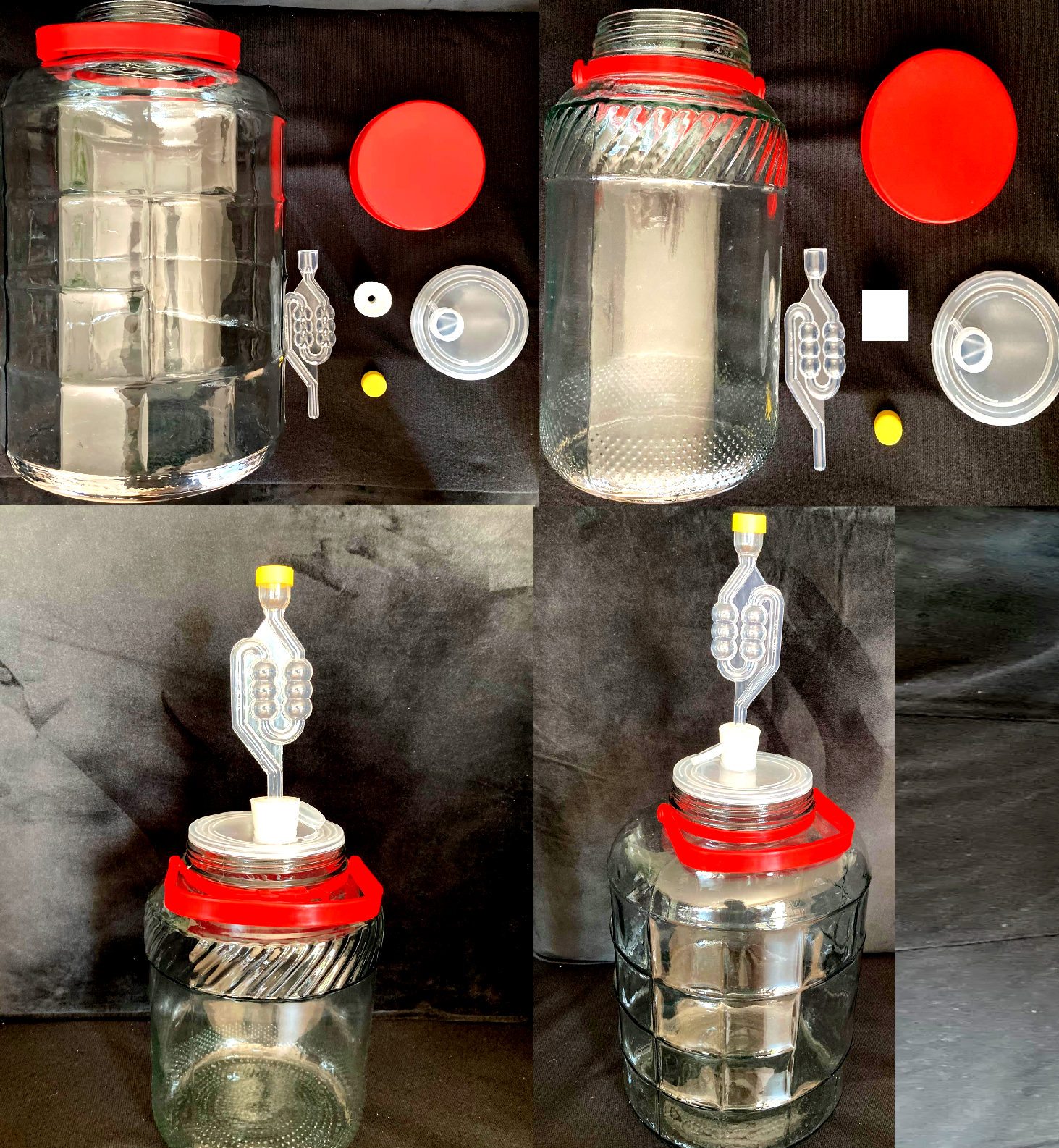 Universelles Glas mit Gärsystem Gärbehälter Glasballon Gärballon  Weinballon
