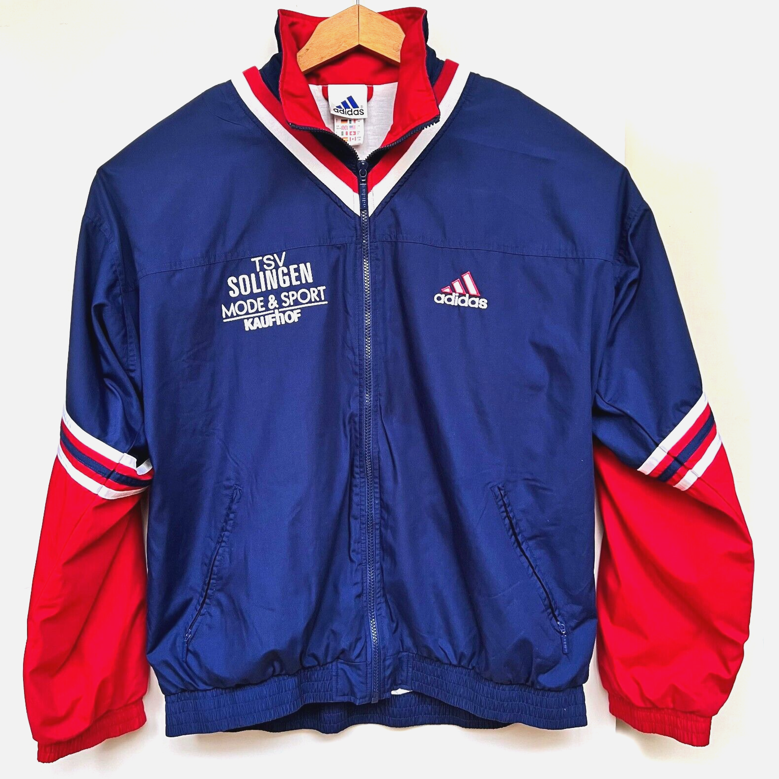トップス 90s adidas switching design track jacket Vintage 90S ADIDAS track Blue Jacket Hip-hop Old School