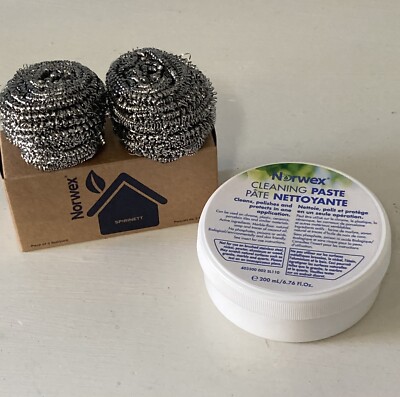 NEW Norwex Cleaning Paste 6.76 Oz. Multi Surface Cleaner 2 Spirinett Pack