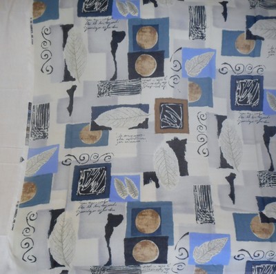 Fabric Lightweight Sheer Printed Modernistic Leaves Foliage JBJ 62 Wide 1 Yard