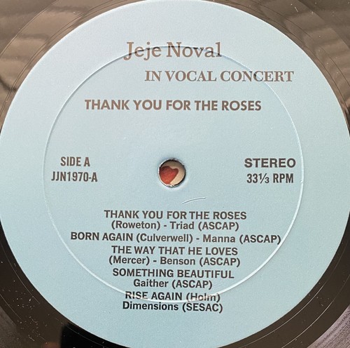 Jeje Noval Thank You For The Roses LP Rare Vinyl Record Xian EX