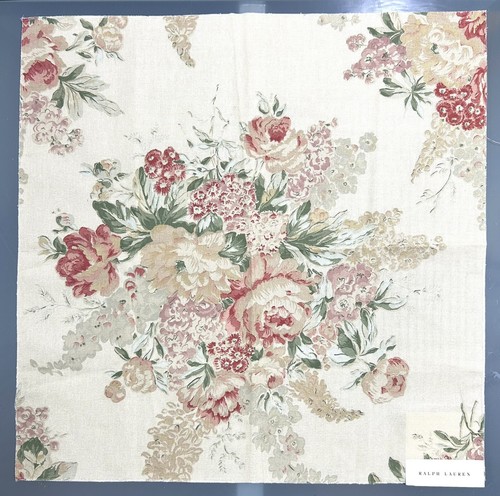 【新品】レア RALPH LAUREN フィッティッドシーツ 花柄 Ralph Lauren Fabric Sample Chintz Angela Floral Tea Color Crafts