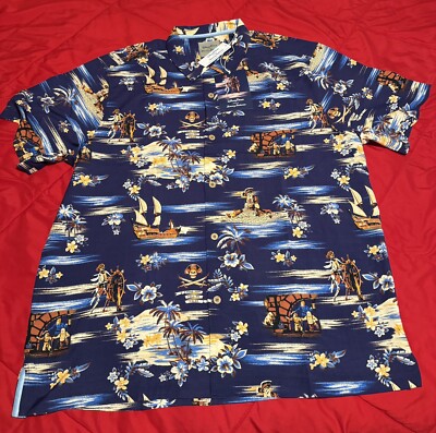 Tommy Bahama Disney Pirate Of The Caribbean Silk Button Shirt Size XL Rare NWT